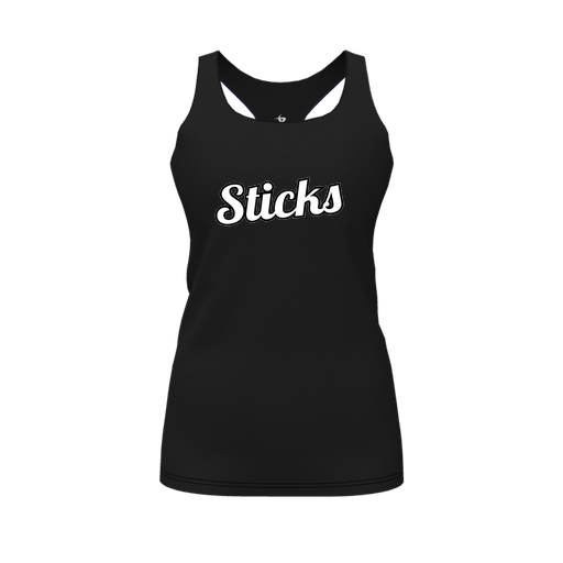 [CUS-DFW-RCBK-PER-BLK-FYS-LOGO2] Racerback Tank Top (Female Youth S, Black, Logo 2)