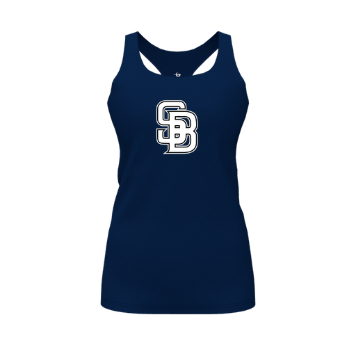[CUS-DFW-RCBK-PER-NVY-FYS-LOGO1] Racerback Tank Top (Female Youth S, Navy, Logo 1)
