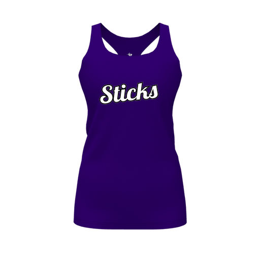[CUS-DFW-RCBK-PER-PUR-FYS-LOGO2] Racerback Tank Top (Female Youth S, Purple, Logo 2)