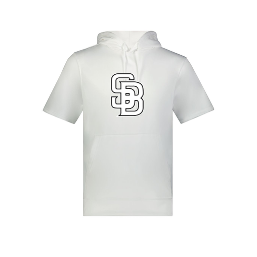 [6871.005.S-LOGO1] Men's Dri Fit Short Sleeve Hoodie (Adult S, White, Logo 1)