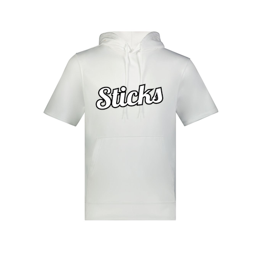 [6871.005.S-LOGO2] Men's Dri Fit Short Sleeve Hoodie (Adult S, White, Logo 2)