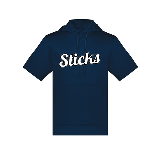 [6871.065.S-LOGO2] Men's Dri Fit Short Sleeve Hoodie (Adult S, Navy, Logo 2)