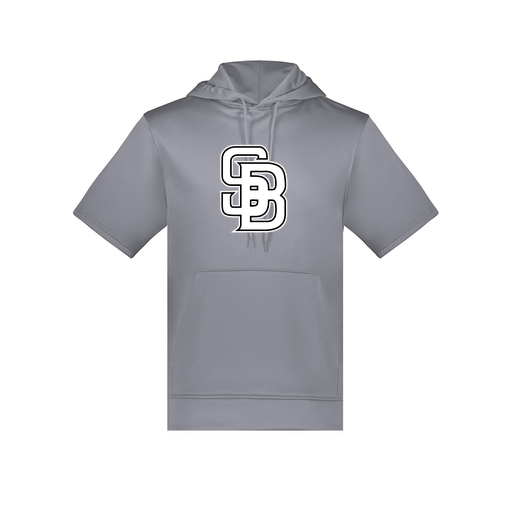 [6871.059.S-LOGO1] Men's Dri Fit Short Sleeve Hoodie (Adult S, Gray, Logo 1)