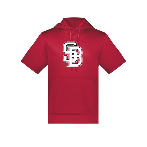 [6871.083.S-LOGO1] Men's Dri Fit Short Sleeve Hoodie (Adult S, Red, Logo 1)