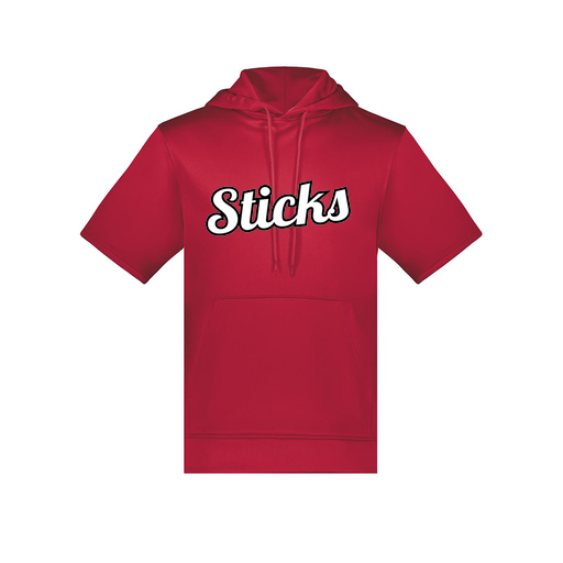 [6871.083.S-LOGO2] Men's Dri Fit Short Sleeve Hoodie (Adult S, Red, Logo 2)