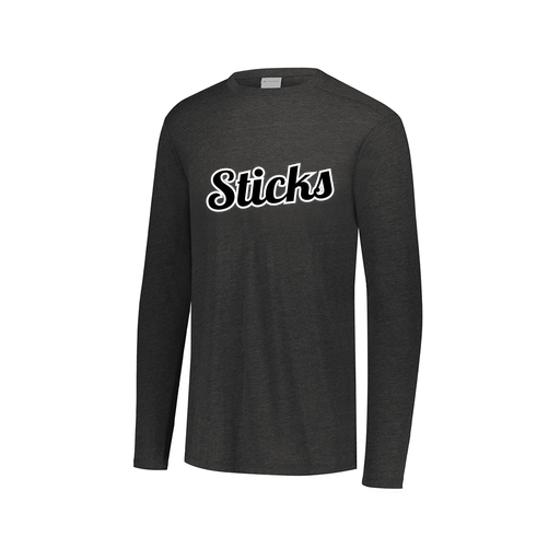 [FTLCUBBK-AXS-LOGO3] Decker Men's Tri-Blend T-Shirt - Long Sleeve (Adult XS, Black, Logo 3)