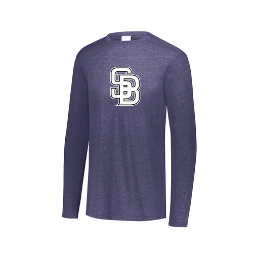 [3075.U22.XS-LOGO1] Decker Men's Tri-Blend T-Shirt - Long Sleeve (Adult XS, Navy, Logo 1)
