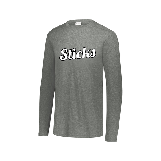 [FTLCUBGY-AXS-LOGO2] Decker Men's Tri-Blend T-Shirt - Long Sleeve (Adult XS, Gray, Logo 2)