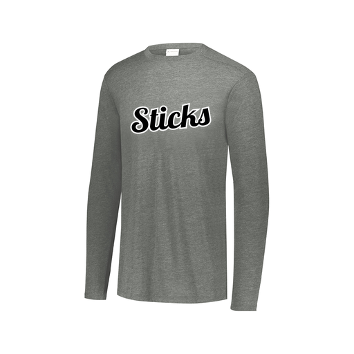 [FTLCUBGY-AXS-LOGO3] Decker Men's Tri-Blend T-Shirt - Long Sleeve (Adult XS, Gray, Logo 3)