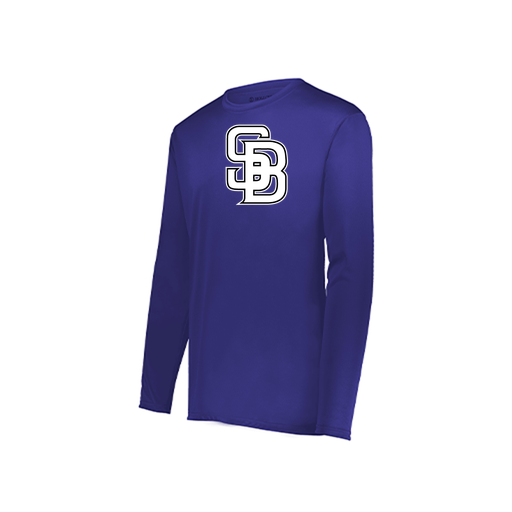 [222823.747.S-LOGO1] Youth LS Smooth Sport Shirt (Youth S, Purple, Logo 1)