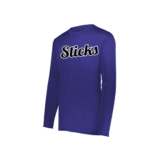 [222823.747.S-LOGO3] Youth LS Smooth Sport Shirt (Youth S, Purple, Logo 3)