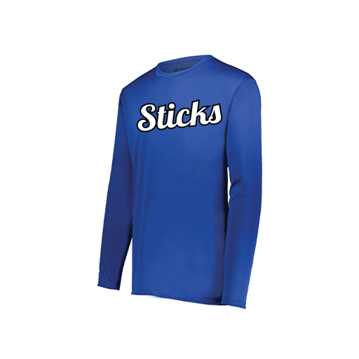 [222823.060.S-LOGO2] Youth LS Smooth Sport Shirt (Youth S, Royal, Logo 2)