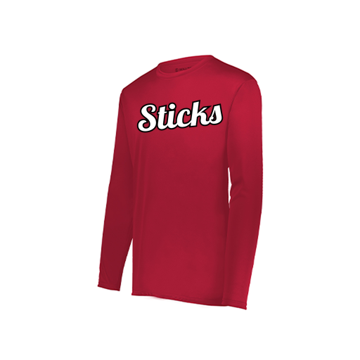 [222823.083.S-LOGO2] Youth LS Smooth Sport Shirt (Youth S, Red, Logo 2)