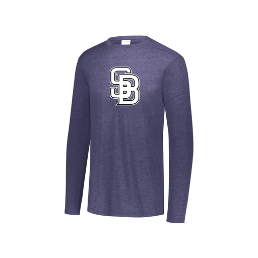 [3076.72N.S-LOGO1] Youth LS Ultra-blend T-Shirt (Youth S, Navy, Logo 1)