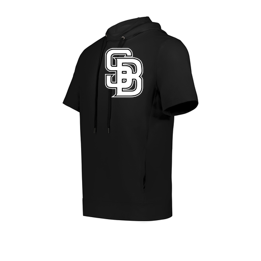 [222605.080.S-LOGO1] YOUTH VENTURA SOFT KNIT SHORT SLEEVE HOODIE (Youth S, Black, Logo 1)