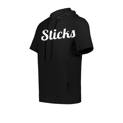 [222605.080.S-LOGO2] YOUTH VENTURA SOFT KNIT SHORT SLEEVE HOODIE (Youth S, Black, Logo 2)