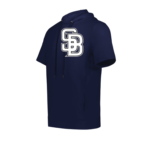 [222605.065.S-LOGO1] YOUTH VENTURA SOFT KNIT SHORT SLEEVE HOODIE (Youth S, Navy, Logo 1)