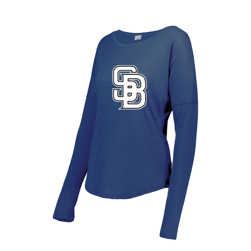 [3077.U55.XS-LOGO1] Ladies LS Ultra-blend T-Shirt (Female Adult XS, Royal, Logo 1)