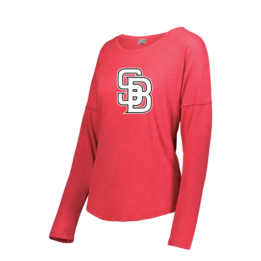 [3077.V96.XS-LOGO1] Ladies LS Ultra-blend T-Shirt (Female Adult XS, Red, Logo 1)